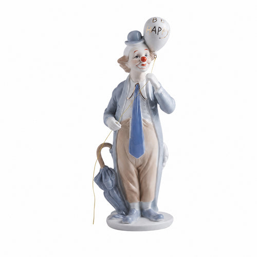 Ceramic Clown Figurine Delicate Clown Ornament Hand Painted Decorative Figurine for Shelf