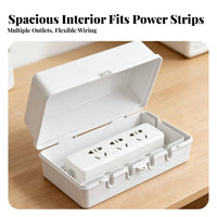 Waterproof Power Strips Box Dustproof Lockable Outdoor Power Enclosure Cover for Patio, Garden, Balcony