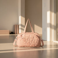 Crossbody Quilted Travel Bag Multi-Pocket Duffel Bag with Side Pockets Soft Organized for Travelers, Commuters, Weekend Trips, Gym