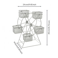 Rotating Snack Stand Tabletop Rotating Wheel Wheel Dessert Server Silver Finish