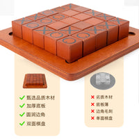Wooden Flip Push Chess Game for Kids Parent-Child Interactive Tabletop Game Early Education Toy