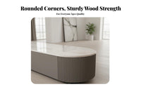 Light Luxury Aesthetic Fluted TV Stand and Table Set Large Capacity Storage Modern Media Console and Nesting Coffee Tables Heat Resistant Living Room Furniture Easy to Clean for Apartment Dwellers, Homeowners, Interior Designers, Bedroom