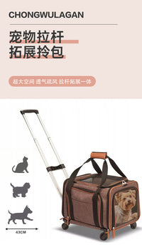 宠物拉杆箱包可折叠户外出行双肩宠物包大容量拓展可拆卸宠物包