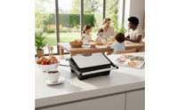 Non-Stick Plates Panini Press Double-Sided Heating Contact Grill Multi-Functional Indoor Electric Grill 180° Flat Opening for Dorm Room