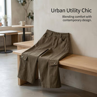 Wide Leg Trousers for Women with High Waist and Loose Design, Comfortable Walking for Casual Wear and Work, Polyester
