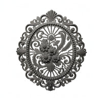 Oval Flower Wall Plaque Textured Finish Baroque Wall Plaque Decorative