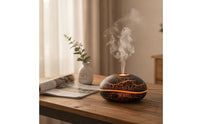 Flame Effect Humidifier Sleek Desktop Humidifier Flame Dispenser Portable Mist Maker Small for Desk, Bedroom