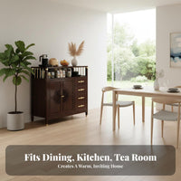 Dining Room Buffet Sideboard Multi-Functional Kitchen Storage Cabinet Large Capacity Freestanding Tea Bar Cabinet for Homeowners, Hallway, Home Office