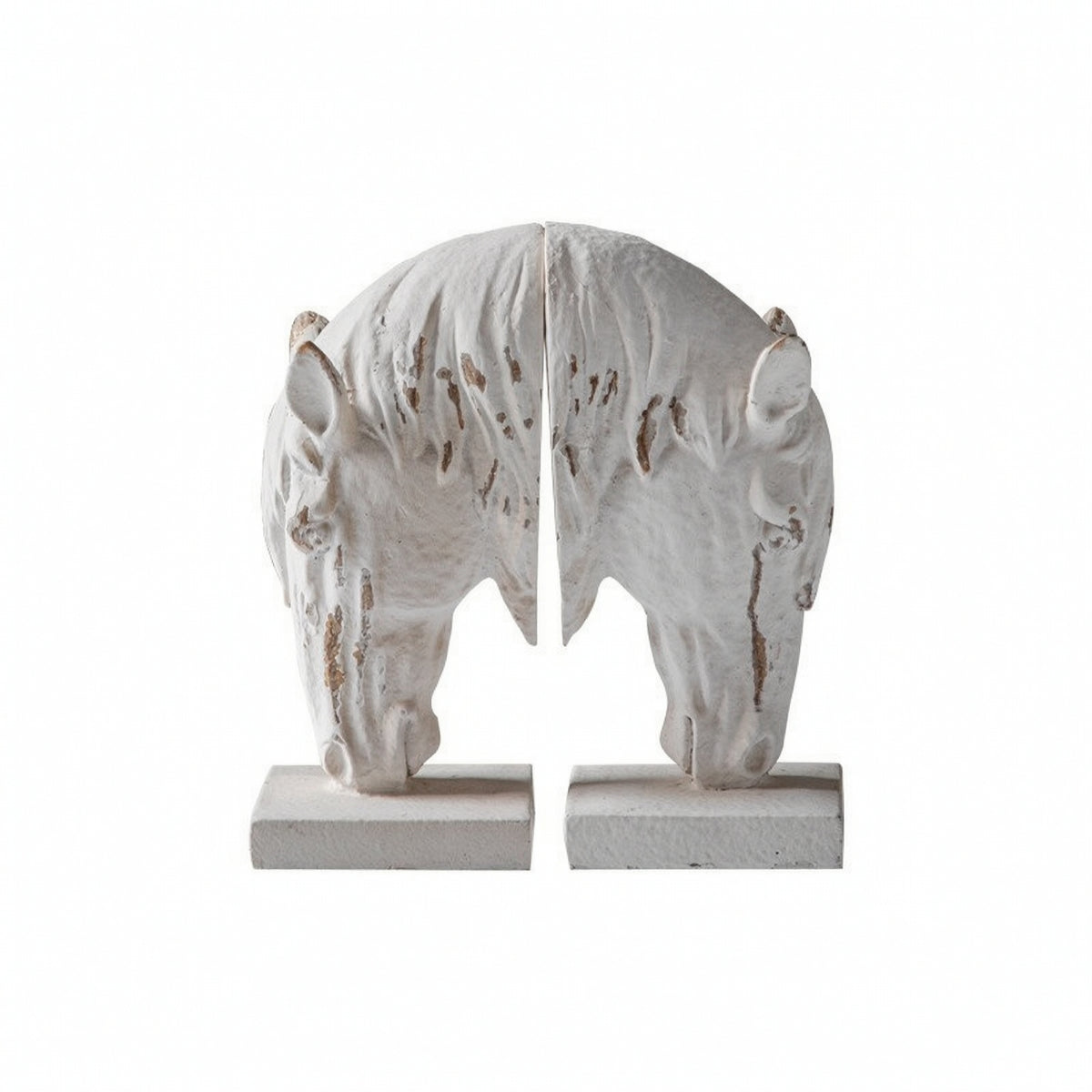Horse Head Bookends Vintage-Retro Horse Bookends Distressed Decor for Equestrians, Bookshelf, Study