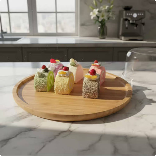 Wooden Cake 2-in-1 Lid-in-1 Use Food Display Easy to Clean for Party