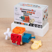 Fine-Motor Wooden Sensory Cube Hands-on Sensory Busy Cube Tactile Busy Board Toy Mechanism Play for Children