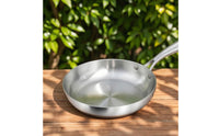 3 Pieces Frying Pan Set Induction Compatible Uncoated Skillets Brushed Pans with Flat Bottoms for Home Cooks