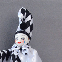 Dangling Leg Clown Doll Poseable Limbs Collectible Harlequin Figurine