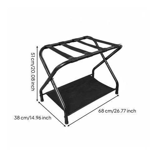 Folding Luggage Rack Sturdy Metal Luggage Shelf Strong Load Bearing