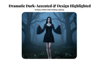 Black Bell Sleeve Dress Vintage Inspired Lace Sleeve Goth Dress for Cosplayers