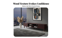 Solid Wood TV Cabinet Large Capacity Storage Modern Entertainment Center Low Profile Media Console Easy to Clean Suitable for Small Apartment Dwellers Living Room