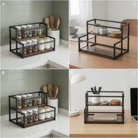 Countertop Seasoning Rack Industrial Countertop Organizer Compact for Kitchen