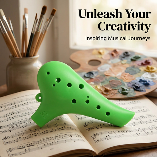 Beginners Professional Ocarina Gift, Beginner Resin Ocarina, Colorful Student Oc #variant:Green