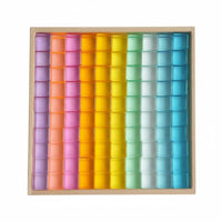 100 Pieces Translucent Acrylic Cubes High Light-Transmitting Property Gem Building Blocks Stackable Rainbow Color Block Set for Young Children, Kids