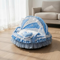 Washable Cat Cradle Bed Breathable Lace Cat Bed Warm and Cozy