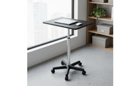 Mobile Laptop Desk Wheeled Base Adjustable Standing Desk Easy to Move Mobile Work Table for Bedside