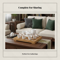 Verdant Porcelain Tea Set, Cream Ceramic Gaiwan, Tea Tray, Home Office, Gift Box Packaging