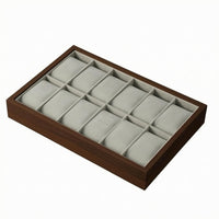 Wooden Watch Box Wood-Grain Watch Display Box Open-Top