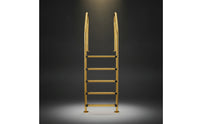 Stainless Steel Pool Ladder Gold-Toned Pool Ladder with Non-Slip Steps Resistant for Homeowners