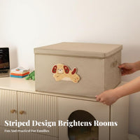 Lidded cloth Storage container Cute Puppy Design Lidded cloth Box With Lid for Shelf