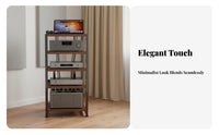 Audio Equipment Cabinet Heavy-duty Steel Frame Multi-tier Audio Equipment Rack Adjustable Shelves Home Theater Component Shelf Durable Wood Panel Suitable for Living Room Studio Entertainment Space