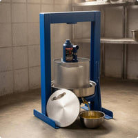 Fruit Wine Press Removable Lid Hydraulic Stainless Steel Press Blue Metal Frame