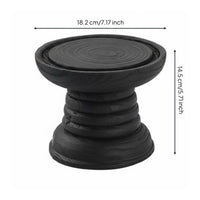 Black Wood Candle Holder Gift Idea Wood Grain Candlestick Stable Base Rustic Pillar Candle Holder for Hotel, Restaurant