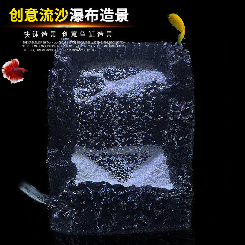 Aquarium Decoration Resin Rockery Sandfall Waterfall Fish Tank Landscaping Set