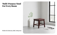 Square Wooden Stool Sturdy long-lasting Four-Legged Square Pedestal Space-Saving