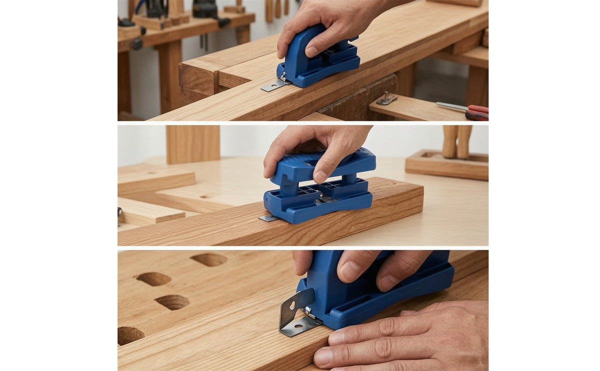 Double-Sided Edge Trimmer with Spare Blades Compact Manual Edge Trimmer Adjustable Trimming Tool Portable for Woodworkers, Carpenters, DIYers, Woodworking, Workshop, Home Improvement