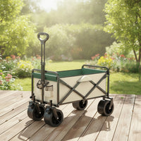 All-Terrain Camping Wagon Heavy Duty Collapsible Wagon Large Capacity Folding Utility Cart Portable for Campers, Picnics, Shopping