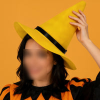 Yellow Witch Hat Easy to Carry Headwear Breathable