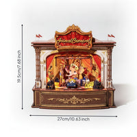 Carnival Musical Box Model DIY Musical Box Kit Striped Roof Ornate
