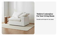 FluffyLike Comfort plump Straight Sofa Japanese minimalist aesthetic stylistic Modern Plush Sofa exceptionally soft Couch feather-filled-Filled seat pads for Apartment Dorganic simplicityllers, residents, Interior Design lovers, Lounge Area, Home, Bedroom