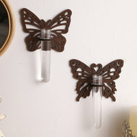 Butterfly Hanging Hydroponic Plant Wooden Frame with Pothos - Modern Minimalist Wall Decor