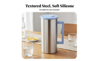 Korean Design Cold Water Kettle Heat Resistant Stainless Steel Water Pitcher Easy to Clean Stainless Steel Pitcher Ergonomic Handle for Restaurant Employees, Office Workers, Kitchen, Home, Dining Table, Parties