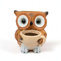 Owl Planter Resin Owl Plant Pot Textured for Desk