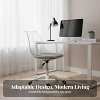 Armless Clear Rolling Chair Height Adjustable Clear Rolling Chair for Study Room