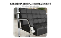 Long-Lasting 3 Seater Office Sofa Comfortable Modern Business Couch Thick Padded Cushion Metal Frame Waiting Room Couch Tear-Resistant for Clients, Customers, Patients, Lobby, Medical Facility, Airport, Salon