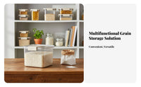 Moisture-Proof Rice Storage Container Flip-Top Lid Large Rice Container Stackable Design for Kitchen