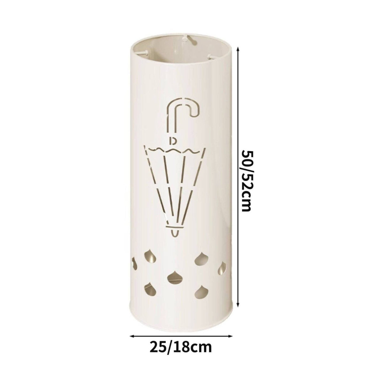 Draining Umbrella Stand Cylindrical Metal Umbrella Stand Uncovered Top