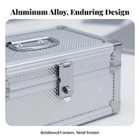 Heavy Duty Lockable Money Box Lightweight Lockable Storage Box Reinforced Corners Metal Document Case Soft Interior Lining for Business Owners, Professionals, Office, Retail Retail Outlet, Workshop, Worksites
