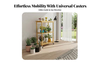 Movable Multi-Tier Rolling Plant Stand Floor-Standing Multi-Tier Plant Stand Indoor and Outdoor Use Flower Rack with casters for Gardeners, Apartment Dwellers, Homeowners, Balcony, Patio, Living Room, Corner