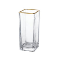 Gold Rimmed Glass Vase, Japanese Style, Handmade