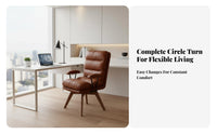 Swivel Armchair Ergonomic Design Upholstered Swivel Armchair Thickly Padded